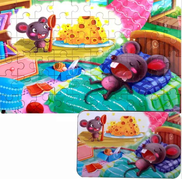 Pussel barn roliga djur mus - Bild 2