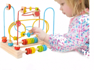 Abacus aktivitetsleksak baby trä( Bead baby labyrint)