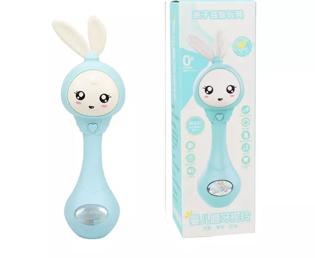 Babyskallra baby rattle blå färg elektrisk - Bild 4