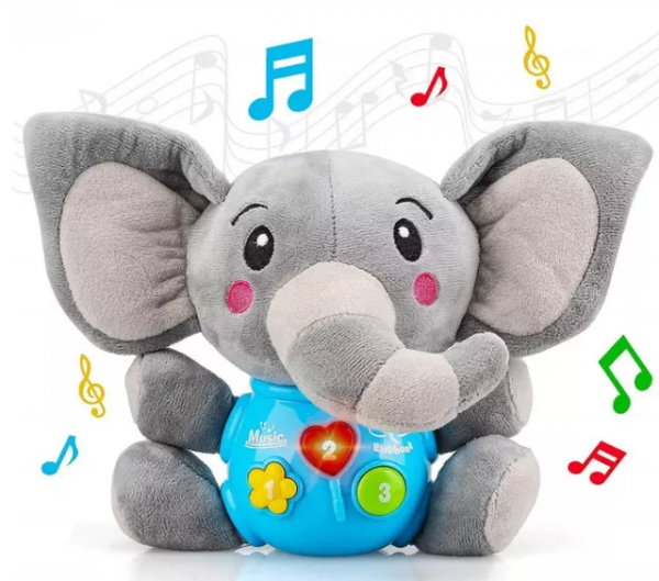 Gosedjur läggdags spelande elefant med ledlampa och musik baby